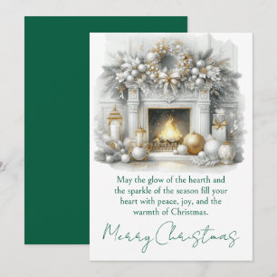 Merry Christmas – Glowing Fireplace Holiday Card