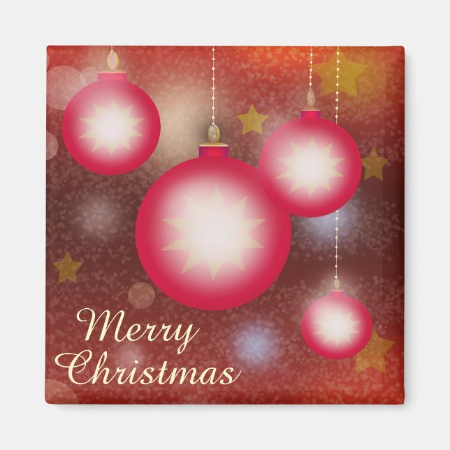 Merry Christmas Glowing Ornaments Magnet (Front)