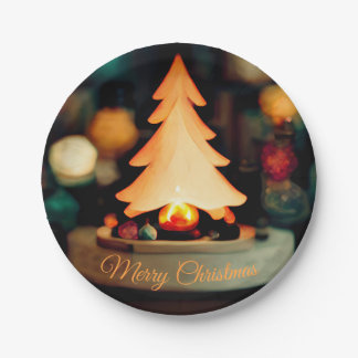 Merry Christmas Glowing Tree Party Plates & Bowls