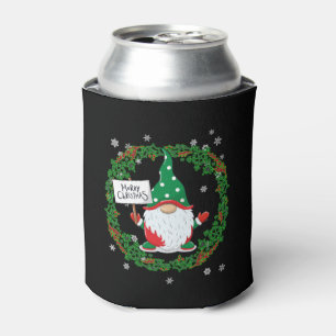 Merry Christmas gnome Can Cooler