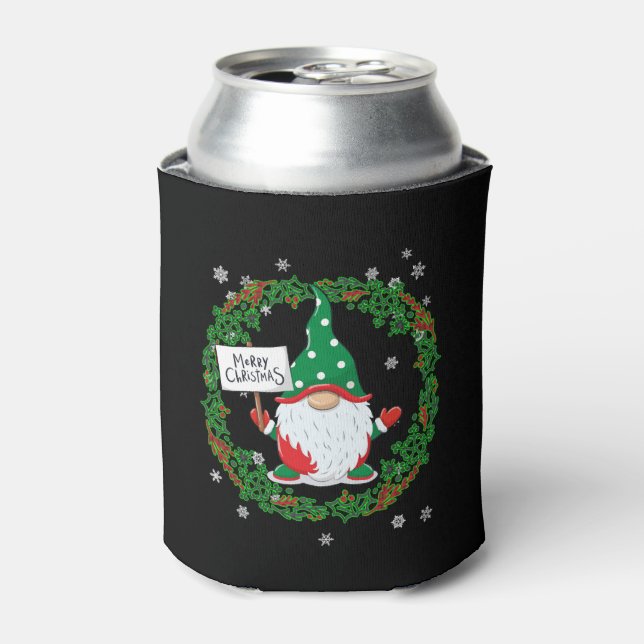Merry Christmas gnome Can Cooler (Can Front)