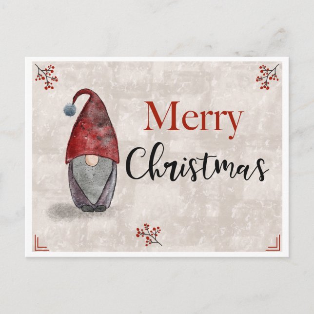 Merry Christmas Gnome Card (Front)
