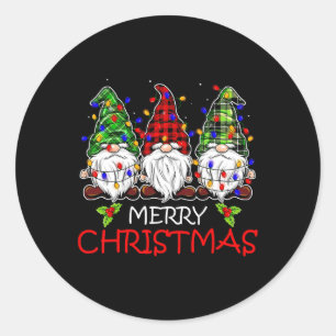 Merry Christmas Gnome Family Christmas For Women M Classic Round Sticker