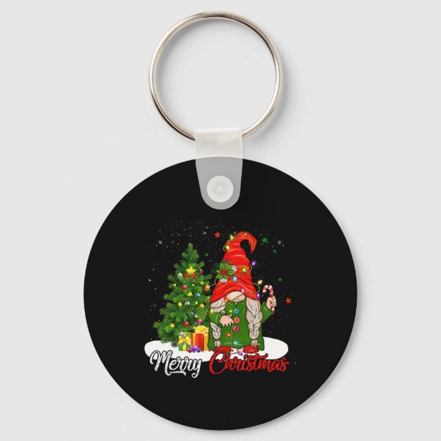 Merry Christmas Gnome Family Christmas S For Women Key Ring (Front)