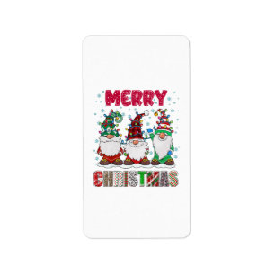Merry Christmas Gnome Family Funny Xmas Tree Label