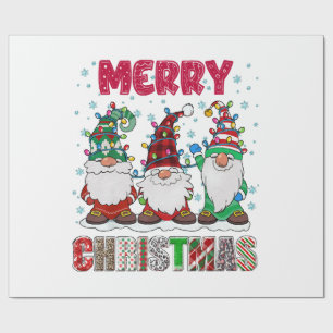 Merry Christmas Gnome Family Funny Xmas Tree Wrapping Paper