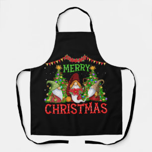 Merry Christmas Gnome Family Xmas Apron