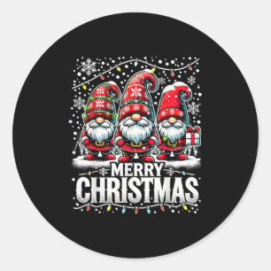 Merry Christmas Gnome Funny Family Christmas  Classic Round Sticker