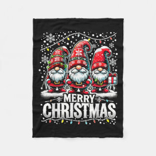 Merry Christmas Gnome Funny Family Christmas  Fleece Blanket