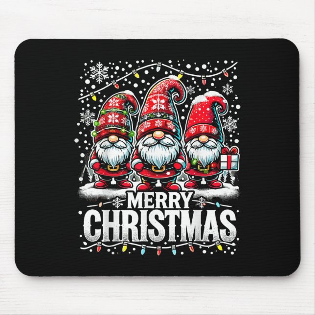 Merry Christmas Gnome Funny Family Christmas  Mouse Mat (Front)
