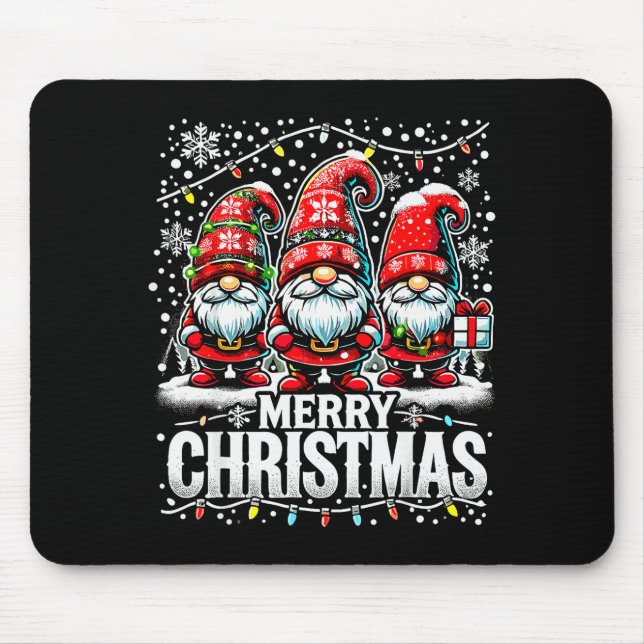 Merry Christmas Gnome Funny Family Christmas  Mouse Mat (Front)