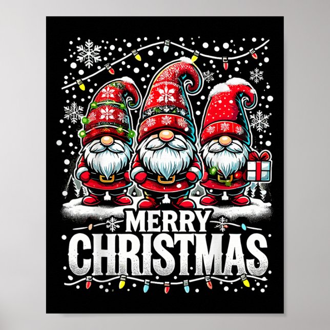 Merry Christmas Gnome Funny Family Christmas  Poster (Front)