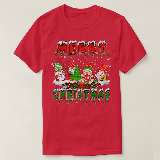 Merry Christmas Gnome  Funny Family Xmas Kids Adul T-Shirt (Design Front)