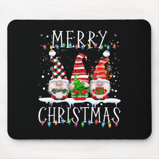 Merry Christmas Gnome Funny Family Xmas Kids Adult Mouse Mat (Front)