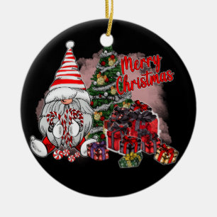 Merry Christmas Gnome Gifts Ceramic Tree Decoration