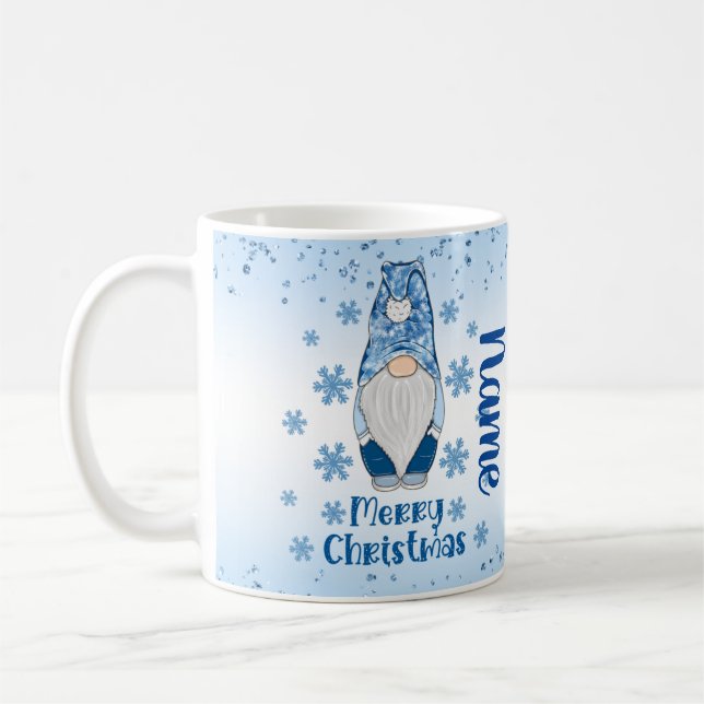 Merry Christmas Gnome Holiday Coffee Tea Mug (Left)