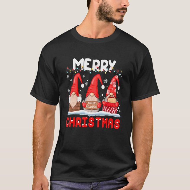 Merry Christmas Gnome  Matching Family Kids Adults T-Shirt (Front)