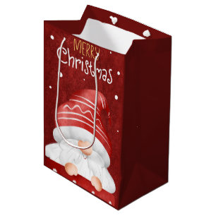 Merry Christmas Gnome Medium Gift Bag
