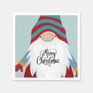 Merry Christmas Gnome Napkin