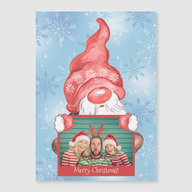 Merry Christmas Gnome Photo Personalised Christmas (Front)