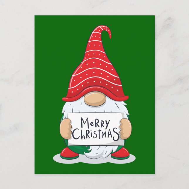 Merry Christmas Gnome Postcard (Front)