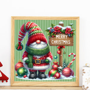 Merry Christmas gnome Poster