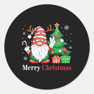 Merry Christmas Gnome S Family Holiday Xmas Pajama Classic Round Sticker
