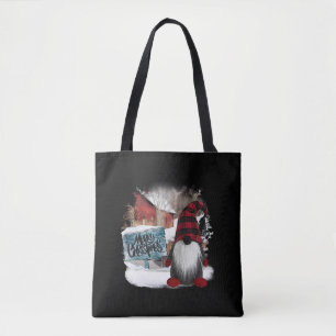 Merry Christmas Gnome Tote Bag