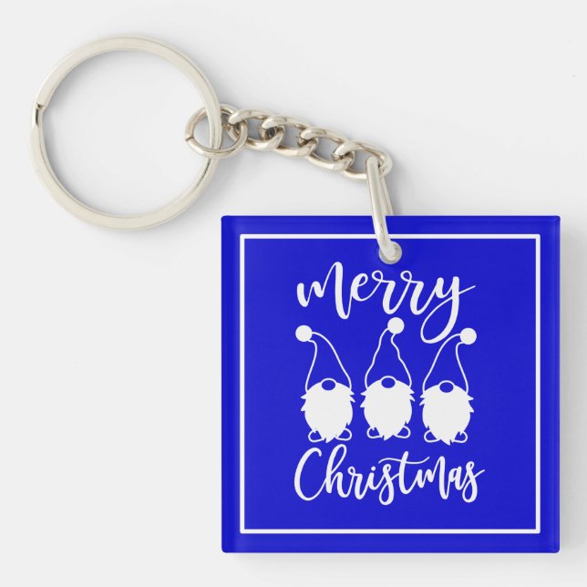 Merry Christmas Gnomes-45762 Key Ring (Front)