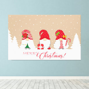 Merry Christmas Gnomes Canvas Print