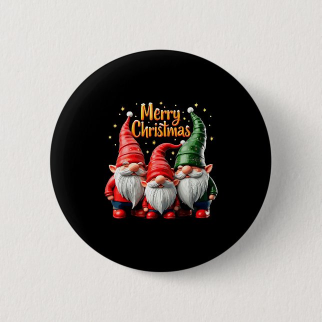 Merry Christmas Gnomes Cozy Winter Gatherings  6 Cm Round Badge (Front)