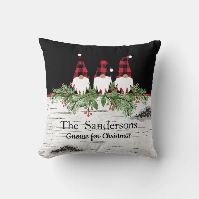 Merry  Christmas Gnomes Garland Cushion (Front)
