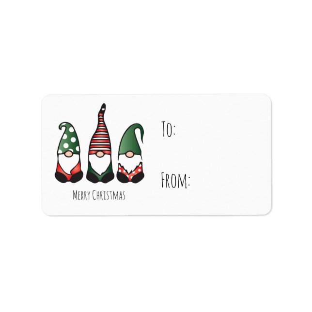 Merry Christmas Gnomes Label (Front)