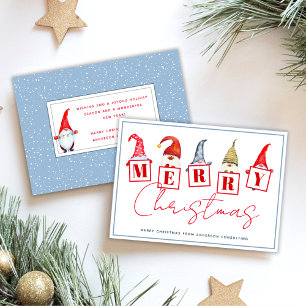 Merry Christmas Gnomes Personalised Business Holiday Card