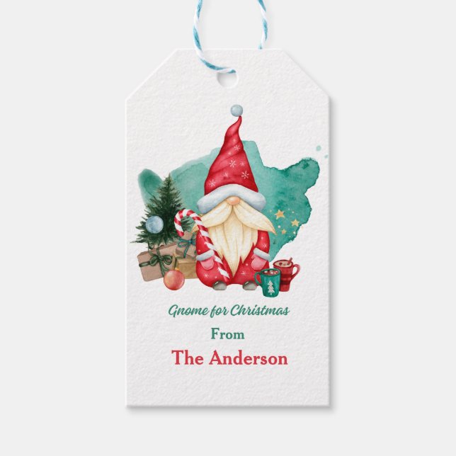 Merry Christmas Gnomes Personalised  Gift Tags (Front)