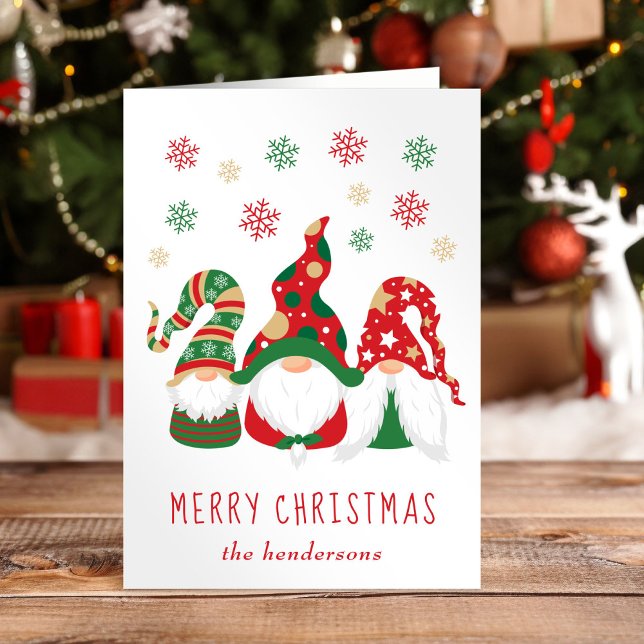 Merry Christmas Gnomes Photo Holiday Card (Creator Uploaded)