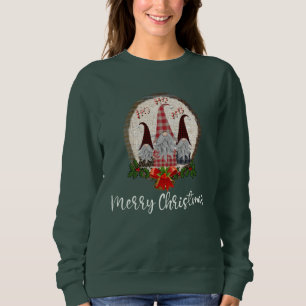 Merry Christmas Gnomes Rustic, Plaid, Trendy Sweatshirt