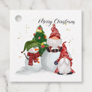 Merry Christmas Gnomes Snowmen Gift tags