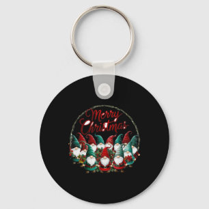 Merry Christmas Gnomes T Shirt Key Ring