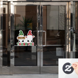 Merry Christmas Gnomes Thank You Window Cling