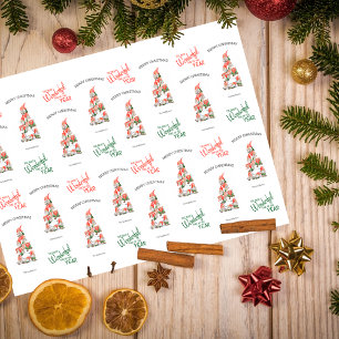 Merry Christmas Gnomes Tree Wonderful Time Year Tissue Paper