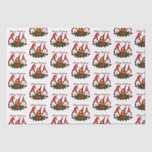 Merry Christmas Gnomes Trendy Adorable Holiday  Tissue Paper