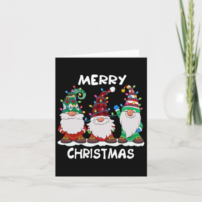 Merry Christmas Gnomes Xmas Family Men Women  Card (Front)