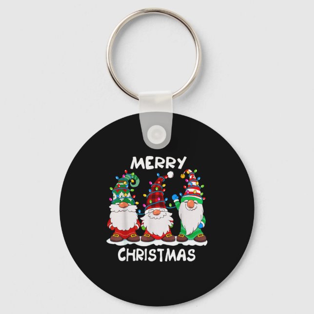 Merry Christmas Gnomes Xmas Family Men Women  Key Ring (Front)