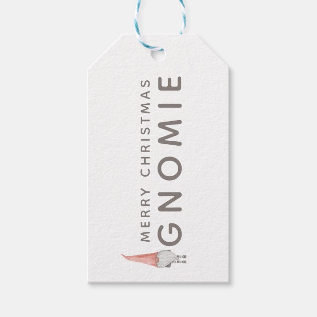 Merry Christmas Gnomie Gift Tag (Front)