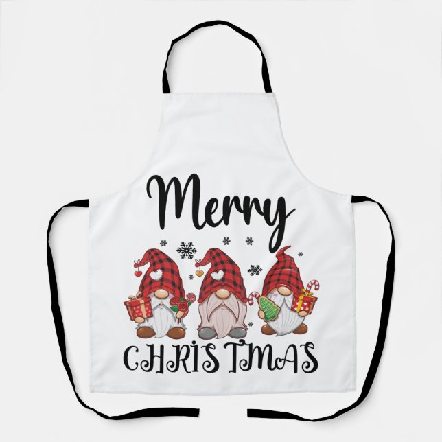 Merry Christmas Gnomies Christmas Gnomes  Apron (Front)