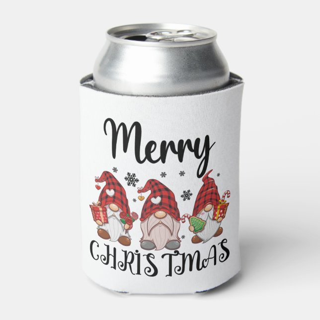 Merry Christmas Gnomies Christmas Gnomes  Can Cooler (Can Front)