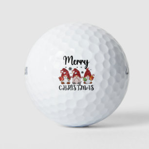 Merry Christmas Gnomies Christmas Gnomes  Golf Balls