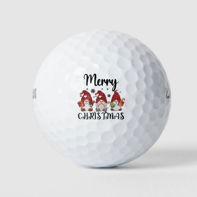 Merry Christmas Gnomies Christmas Gnomes  Golf Balls (Front)
