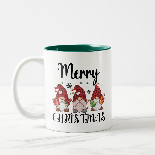 Merry Christmas Gnomies Christmas Gnomes  Two-Tone Coffee Mug (Left)